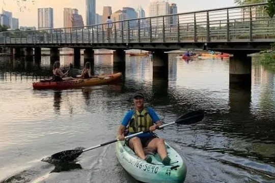 a person in a boat on a body of water